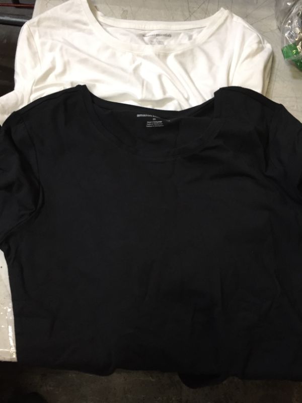 Photo 1 of Amazon Essentials Women's Classic-Fit Short-Sleeve Crewneck T-Shirt, Pack of 2 MEDIUM