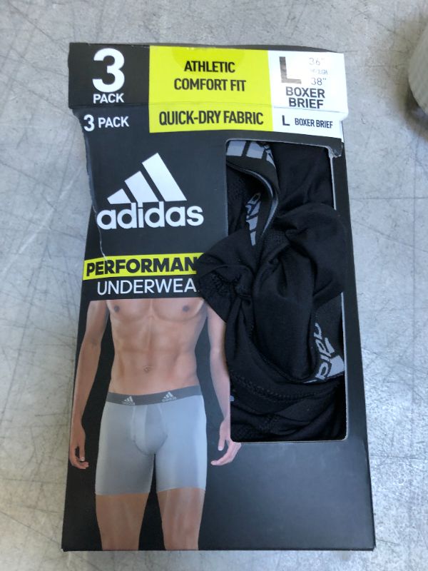 Photo 2 of adidas Men's Performance Boxer Brief Underwear (3-Pack)-------(LARGE 36-38)
