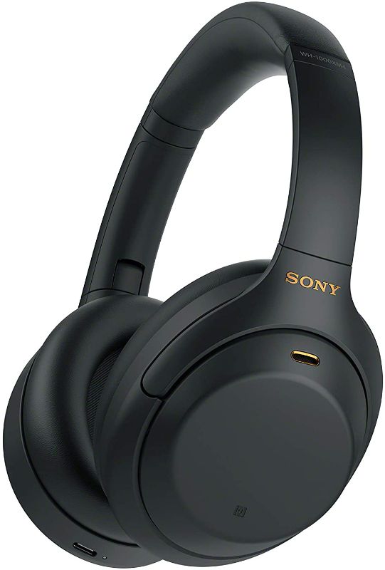 Photo 1 of Sony WH-1000XM4 Wireless Industry Leading Noise Canceling Overhead Headphones with Mic for Phone-Call and Alexa Voice Control, Black -- Damaged