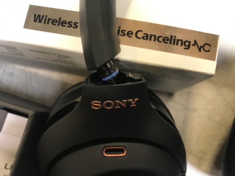 Photo 6 of Sony WH-1000XM4 Wireless Industry Leading Noise Canceling Overhead Headphones with Mic for Phone-Call and Alexa Voice Control, Black -- Damaged