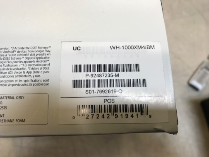 Photo 9 of Sony WH-1000XM4 Wireless Industry Leading Noise Canceling Overhead Headphones with Mic for Phone-Call and Alexa Voice Control, Black -- Damaged