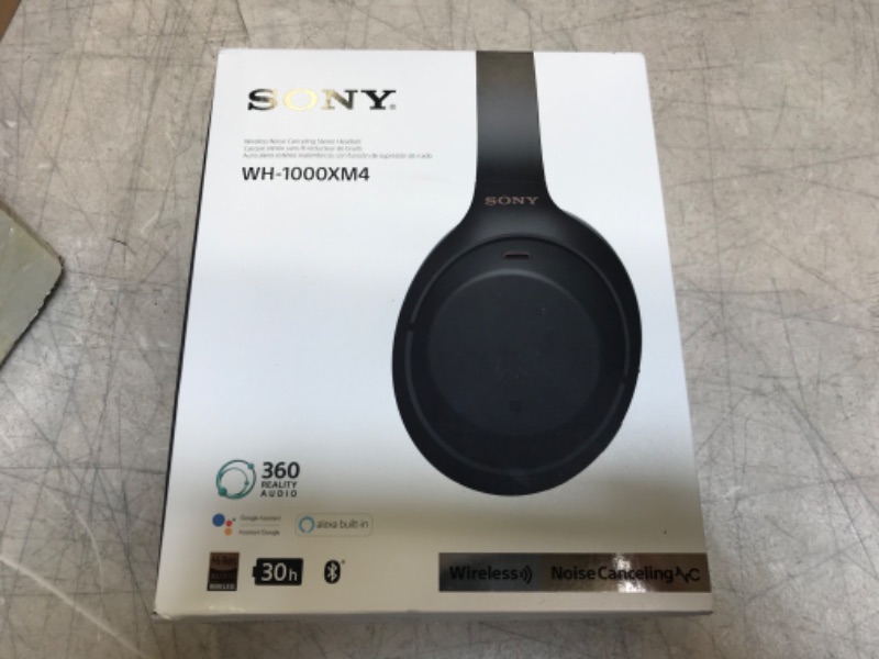 Photo 7 of Sony WH-1000XM4 Wireless Industry Leading Noise Canceling Overhead Headphones with Mic for Phone-Call and Alexa Voice Control, Black -- Damaged