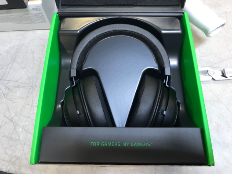 Photo 2 of Razer Kraken Ultimate RGB USB Gaming Headset: THX 7.1 Spatial Surround Sound - Chroma RGB Lighting - Retractable Active Noise Cancelling Mic - Aluminum & Steel Frame - for PC - Classic Black
