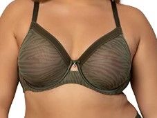 Photo 1 of Curvy Couture Women's Sheer Mesh Full Coverage Unlined Underwire Bra (46G)