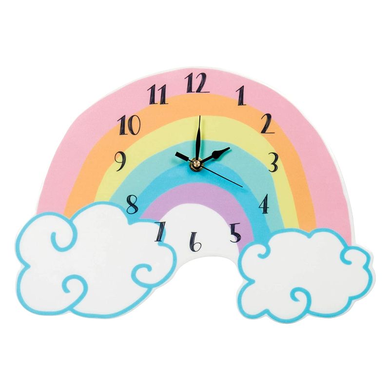 Photo 1 of Trend Lab Rainbow Wall Clock , Yellow , 9.75x14x1 Inch (Pack of 1)
