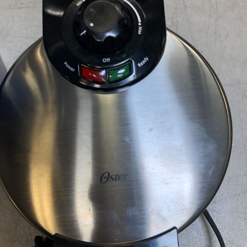 Photo 2 of Oster CKSTWF2000 Belgian Waffle Maker, Stainless Steel-----(MINOR SCUFFS AND DIRTY)
