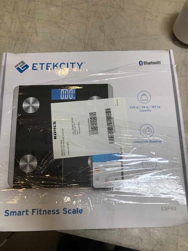 Photo 4 of Etekcity Scales for Body Weight, Bathroom Digital Weight and Body Fat Scale for BMI, Rechargeable Smart Bluetooth Body Composition Analyzer, Sync Data with Other Fitness Apps Black 11.8x11.8 Inch
