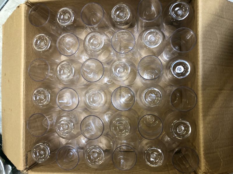 Photo 1 of 36 Pack Stemless Plastic Champagne Flutes Disposable 9 Oz Clear Plastic Toasting
