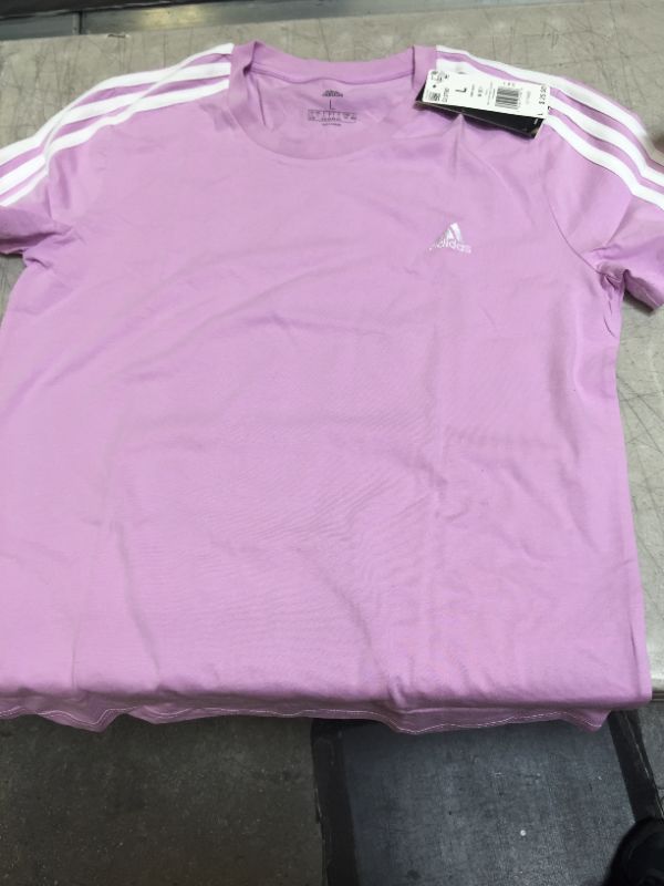 Photo 2 of adidas Women's Essentials Slim 3-Stripes Tee LARGE