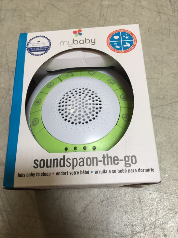 Photo 1 of MyBaby SoundSpa On-The-Go-Portable White Noise Machine, 4 Soothing Sounds with 15, 30, and 45-Minute Auto Shutoff, Integrated Clip for Easy Transport, Giftable, Small and Lightweight, by HoMedics
