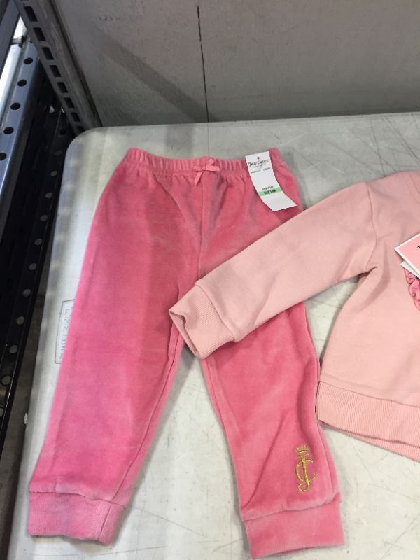 Photo 1 of Juicy Couture Baby Girl's 2-Piece Logo Sweatshirt & Joggers Set - Pink - Size 18 Months
