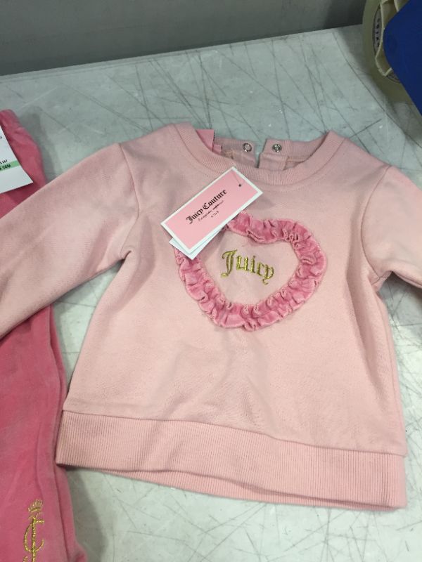 Photo 1 of Juicy Couture Baby Girl's 2-Piece Logo Sweatshirt & Joggers Set - Pink - Size 18 Months
