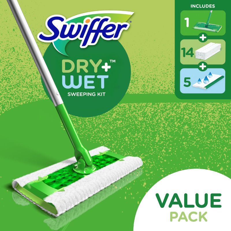 Photo 1 of Swiffer Sweeper Dry + Wet All Purpose Floor Mopping and Cleaning Starter Kit