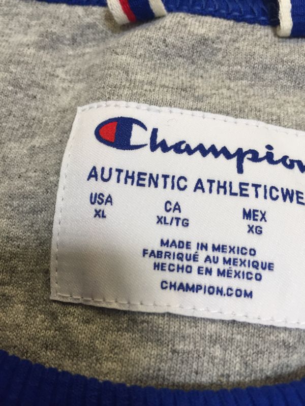 Photo 4 of Champion Men's Powerblend Fleece Crew, Script Logo XL