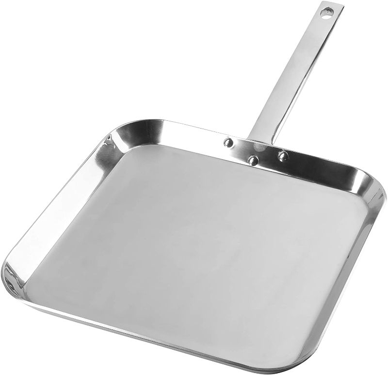 Photo 1 of Chef's Secret T304 Stainless-Steel 11-Inch Square Griddle, Ideal for Grilling
