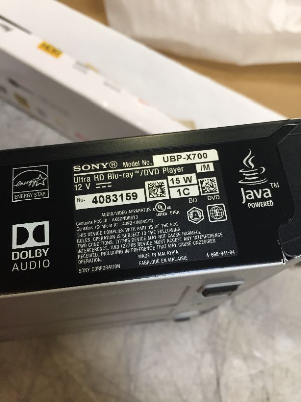 Photo 4 of Sony UBP-X700 4K Ultra HD Home Theater Streaming Blu-Ray Player
