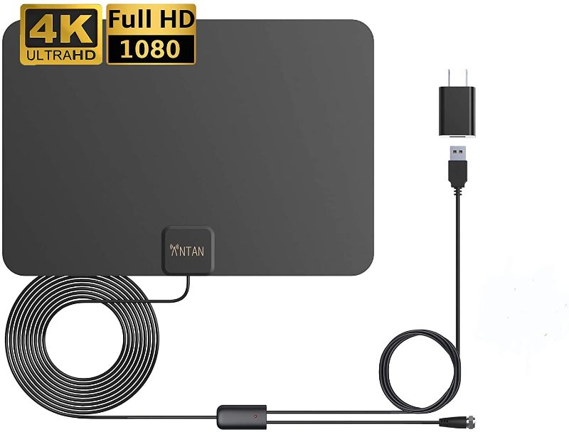 Photo 1 of ANTAN Indoor Amplified HD TV Antenna Up to 45 65 Mile Range Support 8K 4K 1080p VHF UHF Free view Television Local Channels for All Indoor TVs with Longer 16.5ft Coax Cable
