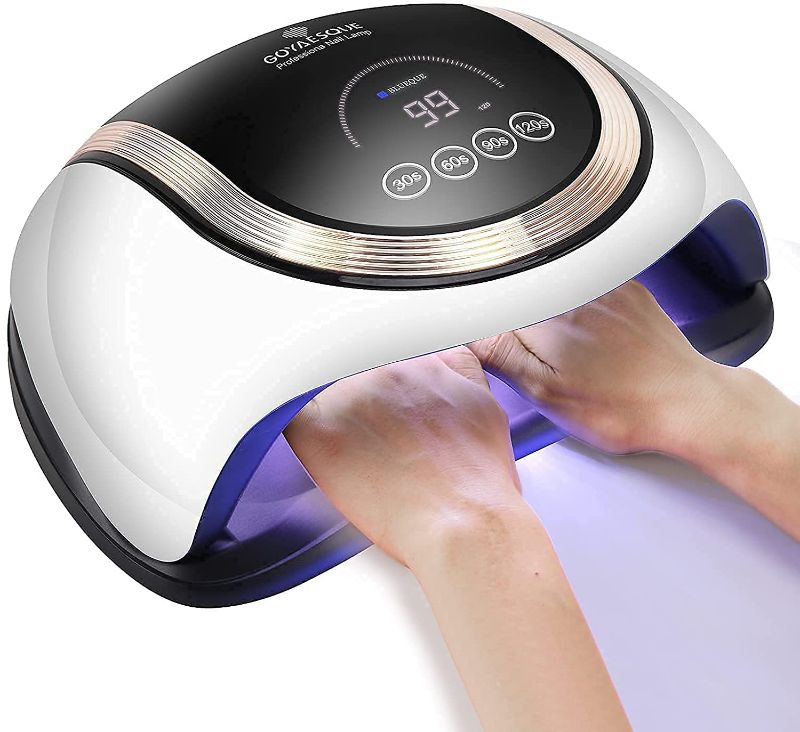 Photo 1 of 180W UV LED Nail Lamp for Two Hands GOYAESQUE Large UV Light for Gel Nail Polish,Fast Drying Gel Nail Polish Curing Lamp Professional with 4 Timer Smart Sensor and LCD Display
