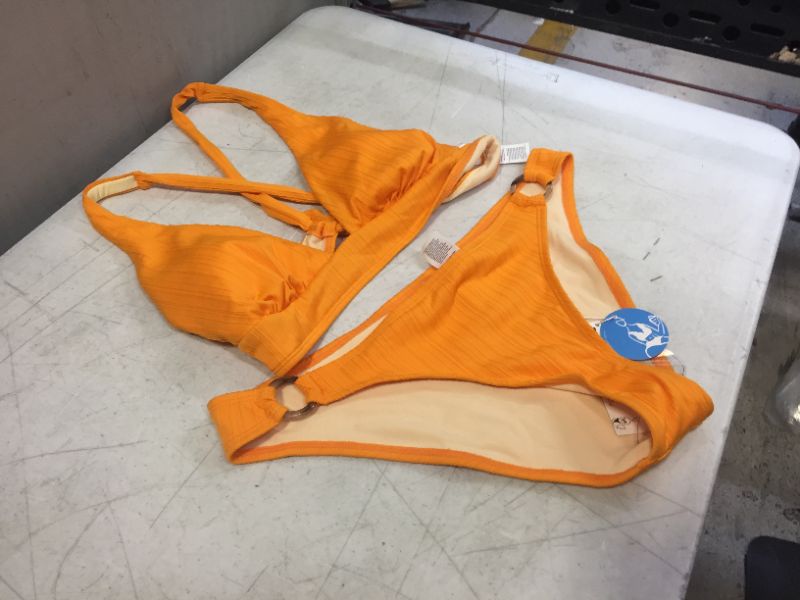 Photo 2 of cupshe designer ---2 piece orange bikini --size large both pieces 