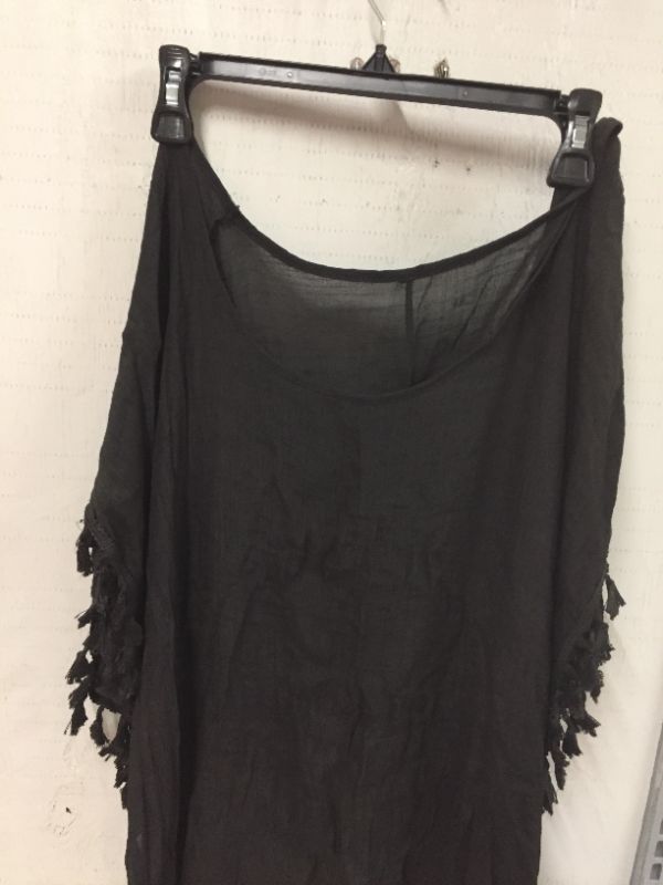 Photo 3 of Abbie Black Round Neck Tassel Cover Up-- ONE SIZE 
