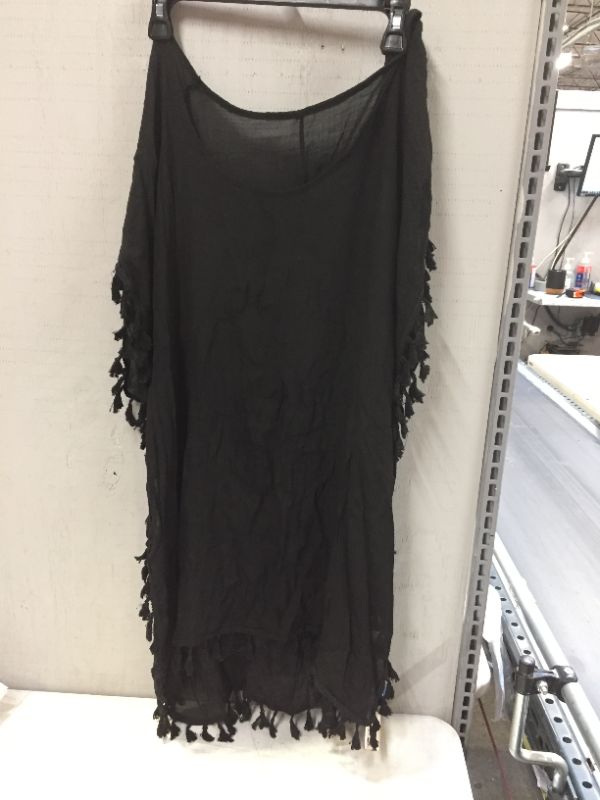 Photo 2 of Abbie Black Round Neck Tassel Cover Up-- ONE SIZE 
