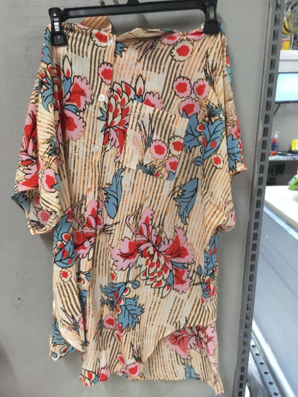 Photo 3 of Floral Print Buttoned Cover Up--size small
