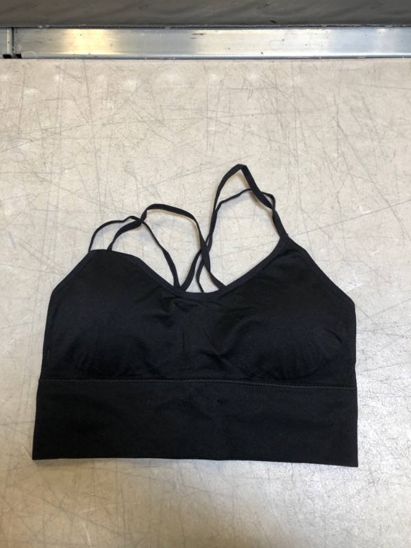 Photo 1 of Generic Black Cross Back Strappy Workout Sports Bra, XL