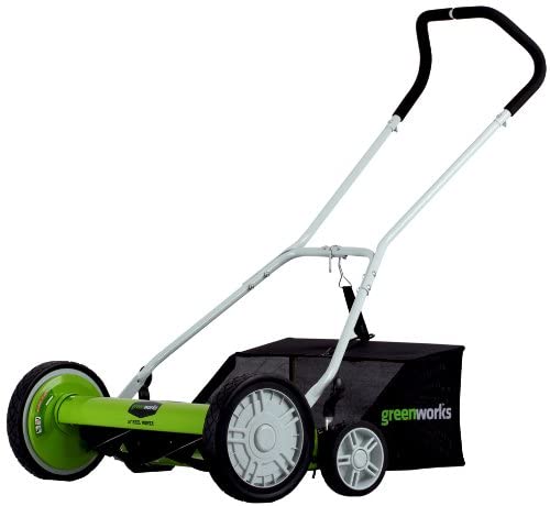 Photo 1 of Greenworks 18-Inch Reel Lawn Mower with Grass Catcher 25062