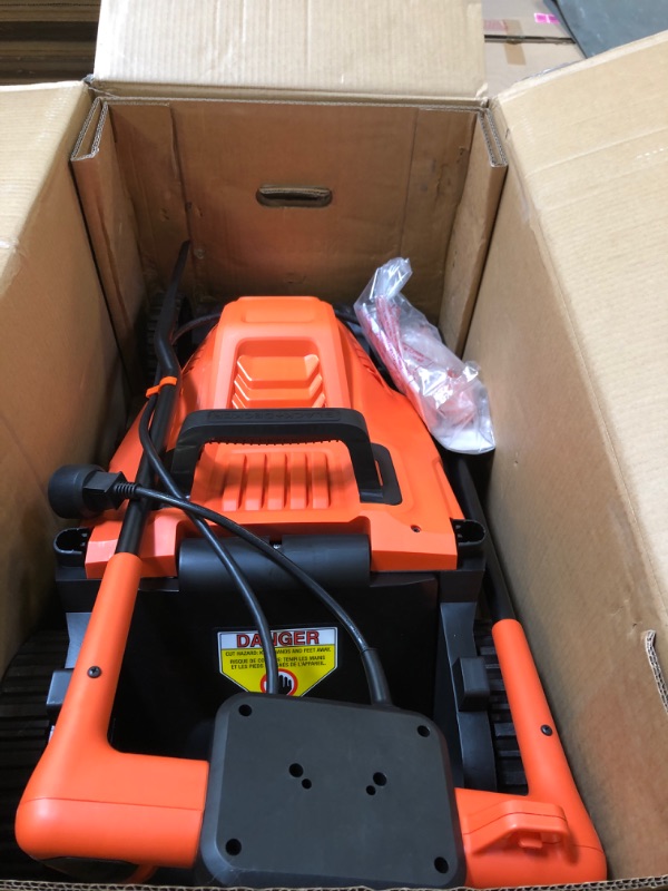 Photo 2 of BLACK+DECKER Electric Lawn Mower with Bike Handle, 15-Inch, 10-Amp, Corded