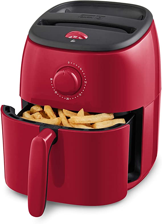 Photo 1 of DASH Tasti-Crisp™ Electric Air Fryer Oven Cooker with Temperature Control, Non-Stick Fry Basket, Recipe Guide + Auto Shut Off Feature, 1000-Watt, 2.6Qt, Red
