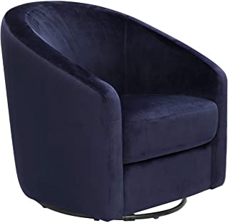 Photo 1 of Babyletto Madison Swivel Glider in Navy Blue Microsuede, Greenguard Gold and CertiPUR-US Certified