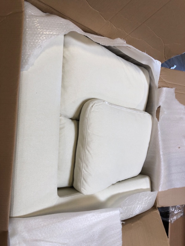 Photo 1 of Meridian Furniture Plush Collection Modern | Contemporary Velvet Upholstered Cloud Modular Down Filled Overstuffed Chair, Corner, Cream