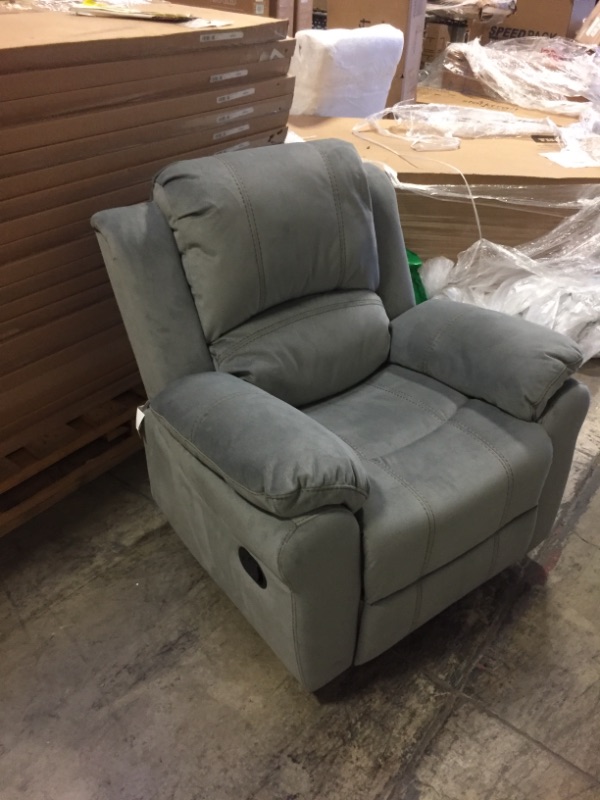 Photo 4 of Christopher Knight Home Edwin Recliner, Grey + Black

