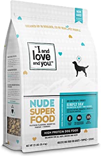 Photo 1 of "I and love and you" Nude Superfood Dry Dog Food - Grain Free Kibble, Prebiotics & Probiotics, Whitefish + Salmon, 23-Pound BEST BY 14 JULY 2022