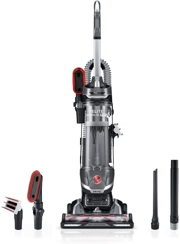 Photo 1 of Hoover MAXLife Elite Swivel XL Pet Vacuum Cleaner with HEPA Media Filtration, Bagless Multi-Surface Upright for Carpets and Hard Floors, UH75250, Grey
