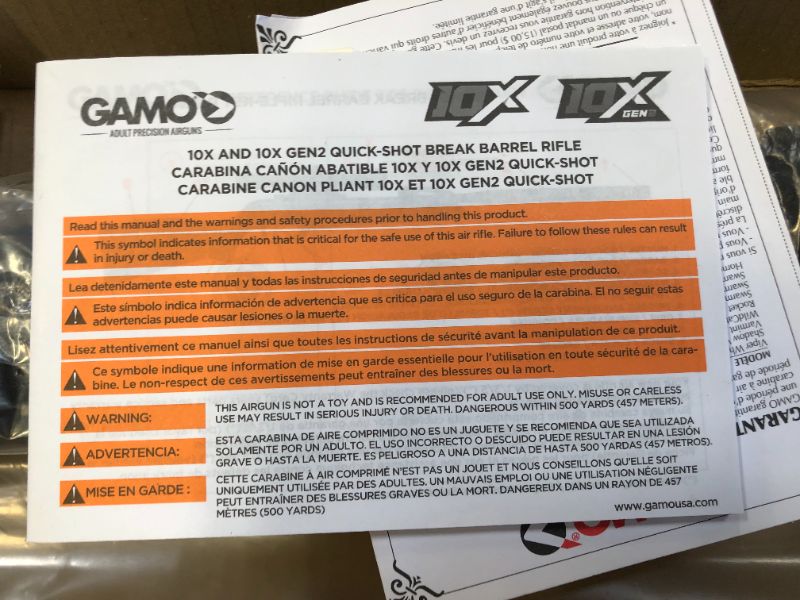 Photo 6 of Gamo 611006335554 Swarm Fusion 10X GEN2 Air Rifle, .22 Caliber,Black
Box Damaged. Gun Factory Sealed