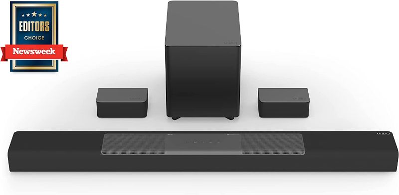 Photo 1 of VIZIO M-Series 5.1.2 Premium Sound Bar with Dolby Atmos, DTS:X, Bluetooth, Wireless Subwoofer, Voice Assistant Compatible, Includes Remote Control 
