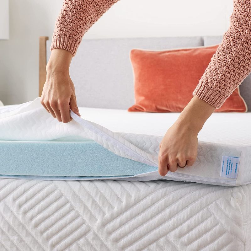 Photo 1 of  Memory Foam Mattress Topper Cover–Keeps Topper Clean and Safe–Machine Washable–Non Slip–Breathable-----(STOCK PHOTO JUST FOR REFERENCE)