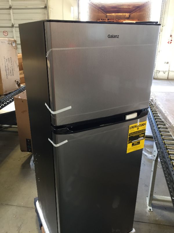 Photo 2 of 10.0 cu. ft. Top Freezer Refrigerator with Dual Door, Frost Free in Stainless Steel Look ---- MINOR DENTSS 
