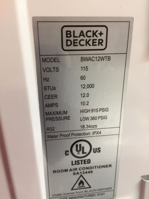 Photo 5 of 12000 BTU Window Air Conditioner Unit AC BLACK+DECKER with Remote Control Cools Up to 450 Square Feet Energy Efficient Energy Star Certified
