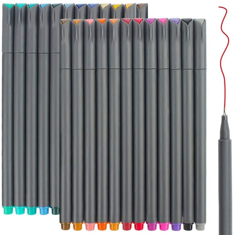 Photo 1 of 24 Fineliner Color Pens Set, Taotree Fine Line Colored Sketch Writing Drawing Pens for Journal Planner Note Taking and Coloring Book, Porous Fine Point Pens Markers, Art Crafts Scrapbooks Supplies Kit
