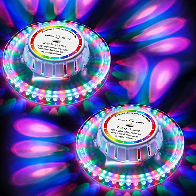 Photo 1 of Party Light USB Touch Activate 360° Dancing Disco Light Projection Night Light Color Changing Lamp Light Up Party Decorations (2 Pack)