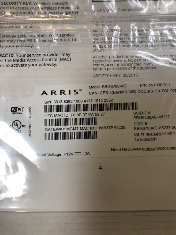 Photo 6 of ARRIS Surfboard (8x4) Docsis 3.0 Cable Modem Plus AC1600 Dual Band Wi-Fi Router, Certified for Comcast Xfinity, Spectrum, Cox & More (SBG6700AC), White, Max.., By Visit the ARRIS Store