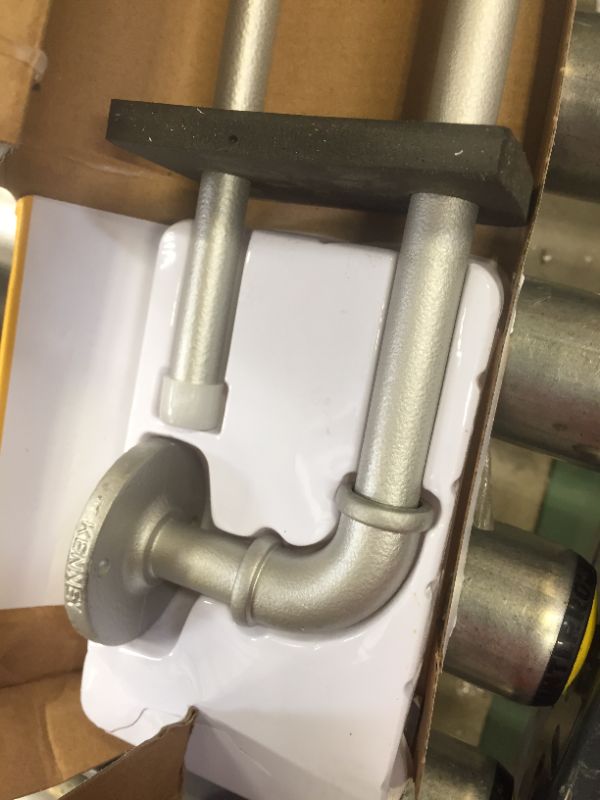Photo 1 of Kenney Adler 5/8 inch Indoor/Outdoor Rust-Resistant Wrap Around Curtain Rod, 48-84 inch, Brushed Nickel --- missing screws for wall 