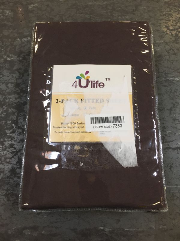 Photo 1 of 4U'LIFE 2-PACK FITTED SHEET-TWIN---CASE IS DIRTY---