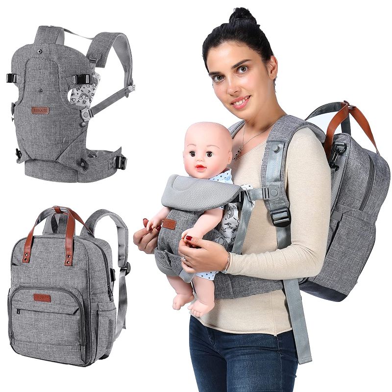Photo 1 of Baby Diaper Bag Backpack with Changing Station Baby Carrier,Large Main Storage,Portable Bassinet with Insulated Bottle Pocket,Built-In USB Charging Port,Gifts for Girls and Boys