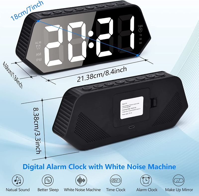 Photo 1 of Alarm Clock with Sound Machine,7.8" Soothing Sleep Sounds