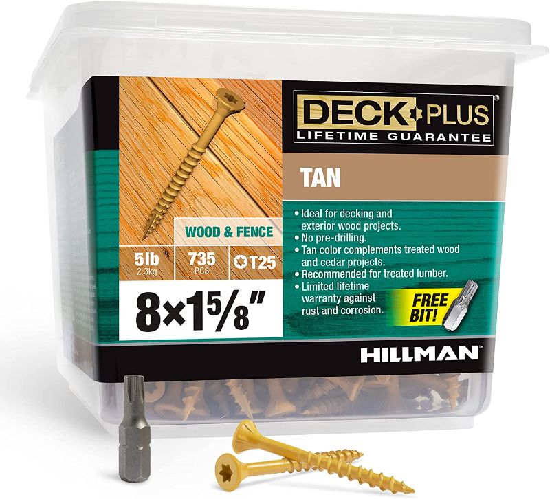 Photo 1 of Deck Plus 48412 Wood Screws #8 x 1-5/8", Tan, 5lb Box