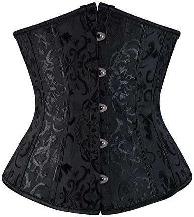 Photo 1 of Women's Lace Up Boned Jacquard Brocade Waist Training Underbust Corset