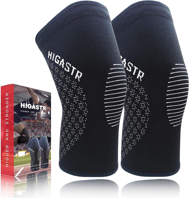 Photo 1 of HIGASTR Knee Braces For Knee Pain Women & Men,Knee Compression Sleeve - Knee Sleeves For Weightlifting - Knee Brace For Meniscus Tear - Knee Wraps For Weightlifting - Knee support For Working Out